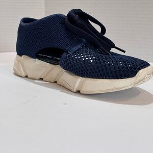All Black Women's Shoes Sneakers Navy Blue Mesh SZ 38 = US 7